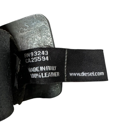 Genuine DIESEL Trapano Black Leather Belt With Silver Buckle For Men 36 - Picture 11 of 11
